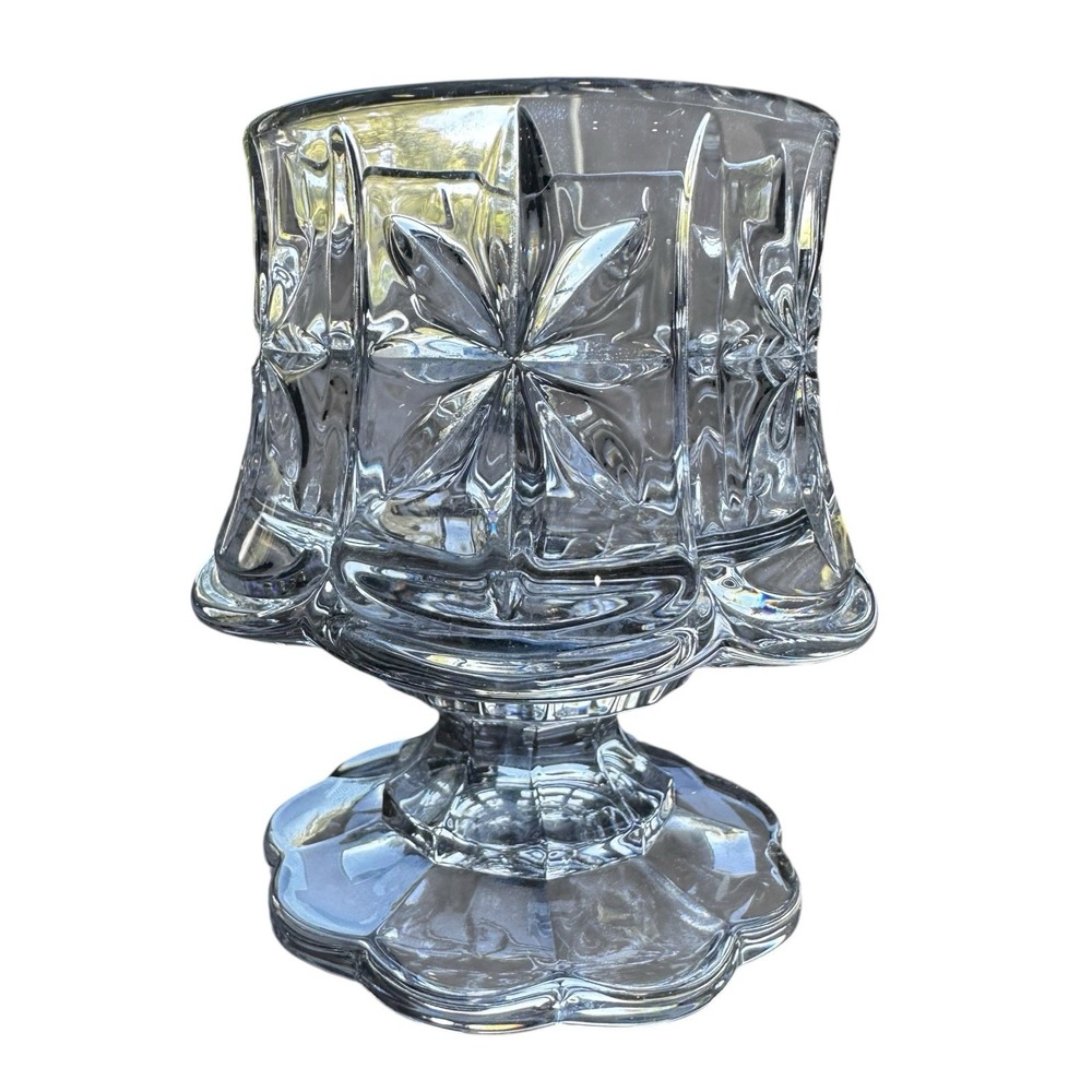 Vintage Partylite Cottage Light Crystal Votive Candleholder Pedestal Glass 3.5"